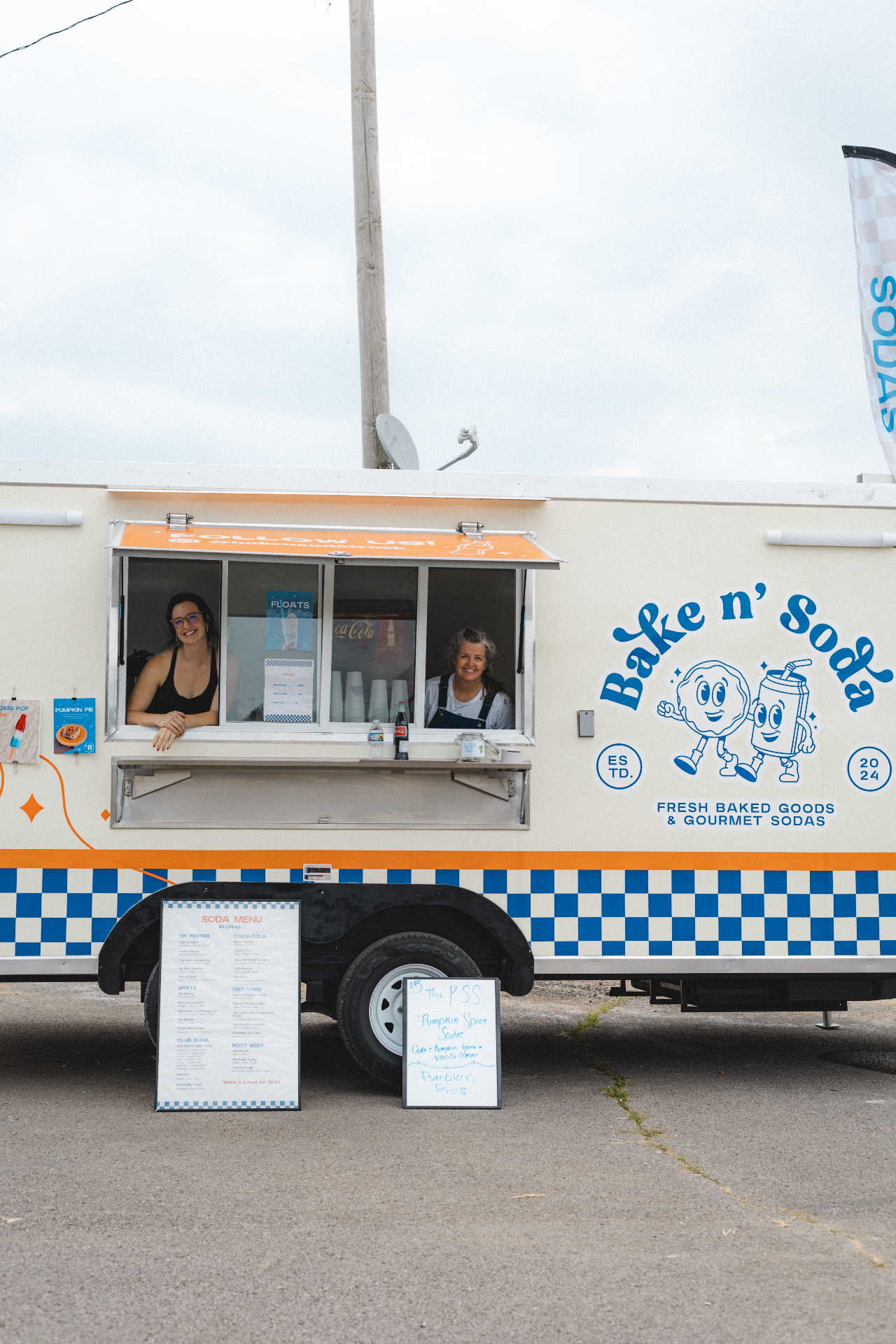Bake n' Soda food truck serving customers at an event